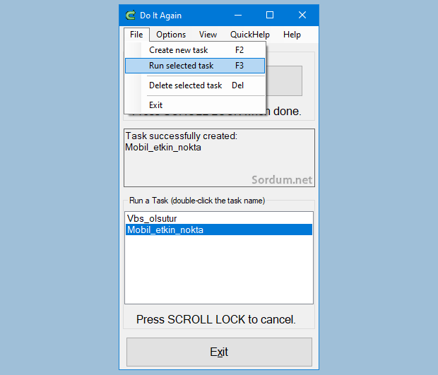 Do it agaiğnde Macro çalıştırın