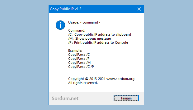 Yerel IP adresinizi kopyalayın