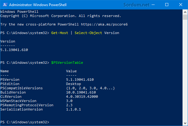 Powershell sürümü nasıl öğrenilir Powershell sürümü nasıl öğrenilir