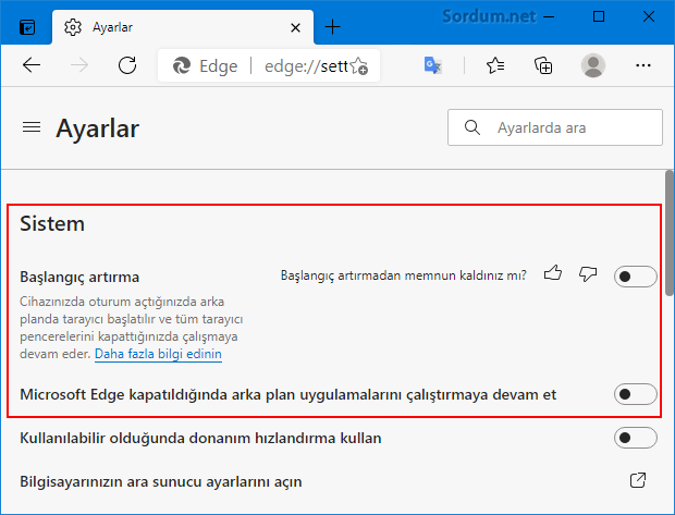 EDGE başlangıç arttırma