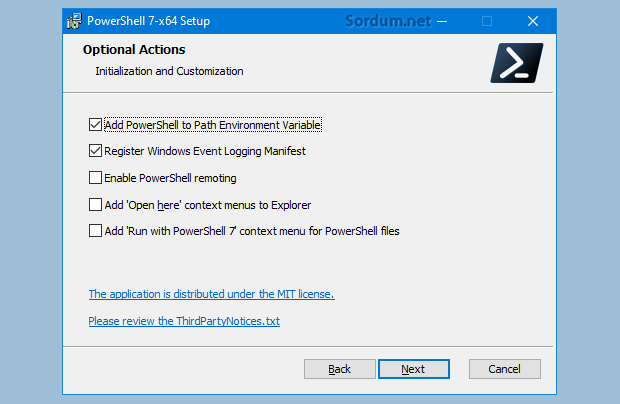 Powershell kurulum seçenekleri Powershell kurulum seçenekleri