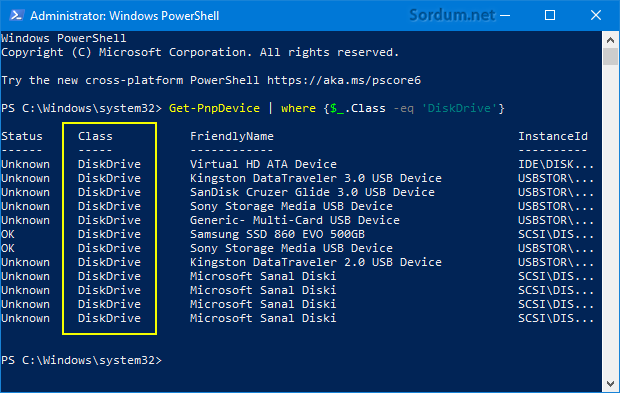 Powershellde süzgeç uygulandı