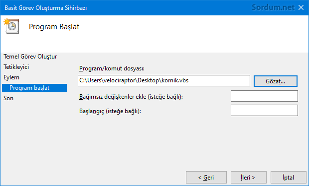 Program komut dosyası