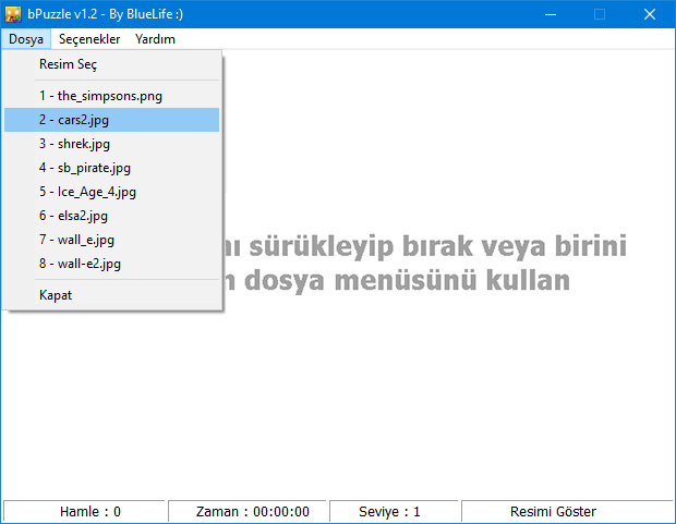 bluelife Puzzle oyun seçimi