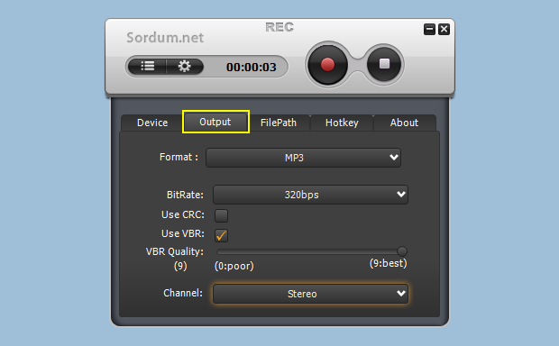 Weenysoft free audio recorder kayıt türü