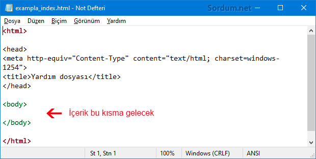 html belgesi kodları