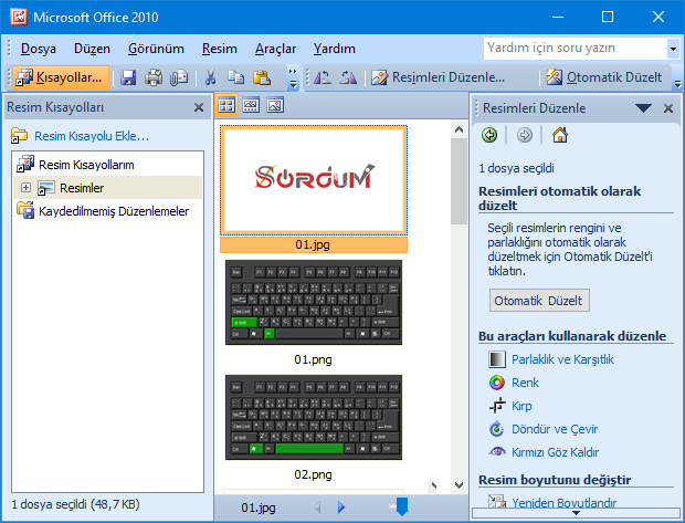 Microsoft Office Picture manager