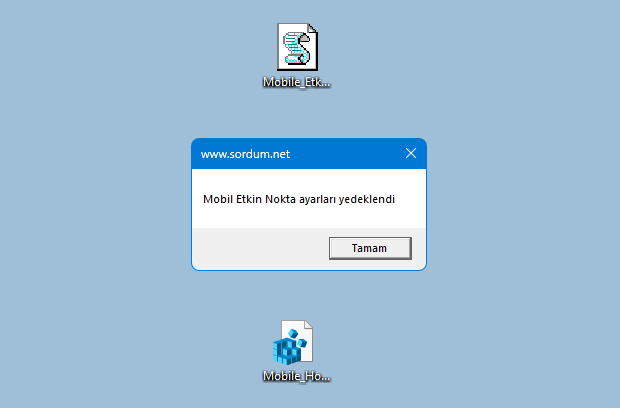 Mobil Hotspot şifresini Yedekle