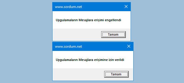 Vbscript ile mesajlara erişimi yasakla
