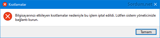 Kısıtlama uyarısı