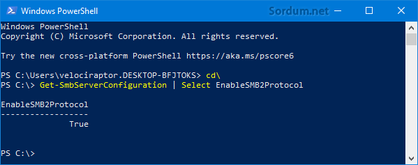 SMB2 kapalı mı açıkmı