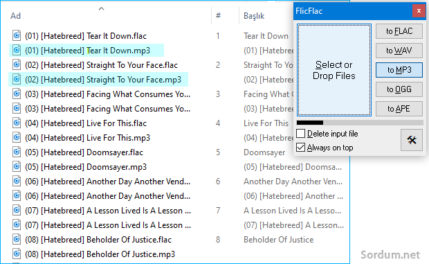 FLAC dosyasını Mp3 yap