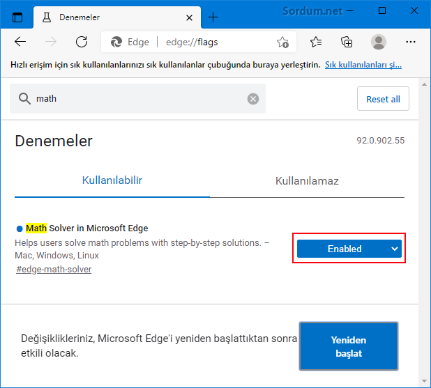 Edge Matematik çözücü