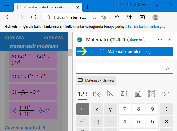 EDGE Matematik Problemini Seç