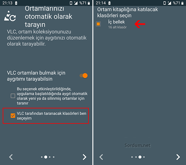 Android VLC ortam taraması