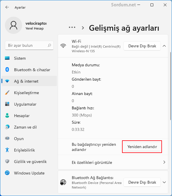 Wi-fi yeniden adlandır