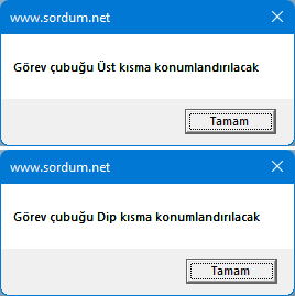 Windows 11 görev çubuğu konumunu değiştir