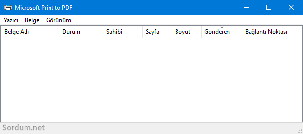 Yazıcı Kuyruğu sırası