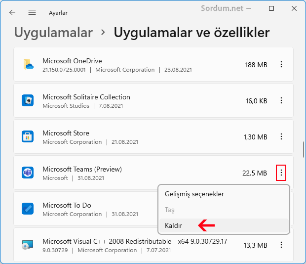 Microsoft Teams nasıl kaldırılır