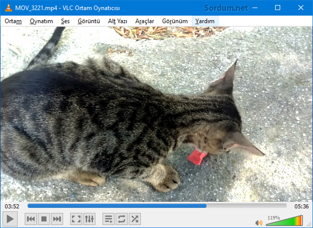 Vlc de ters video düzeltildi
