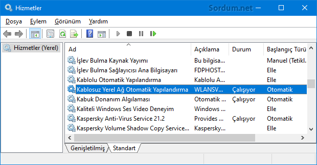 Wi-Fi Hizmeti çalışıyormu kontrol edin Wi-Fi Hizmeti çalışıyormu kontrol edin