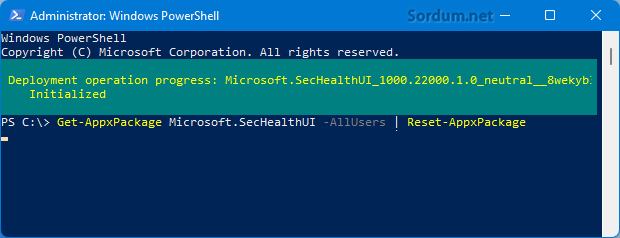 Powershell komutu ile defenderi sıfırla Powershell komutu ile defenderi sıfırla