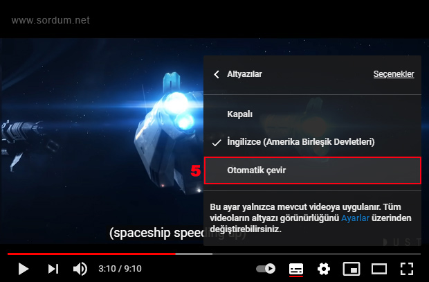 Youtube otomatik çevir