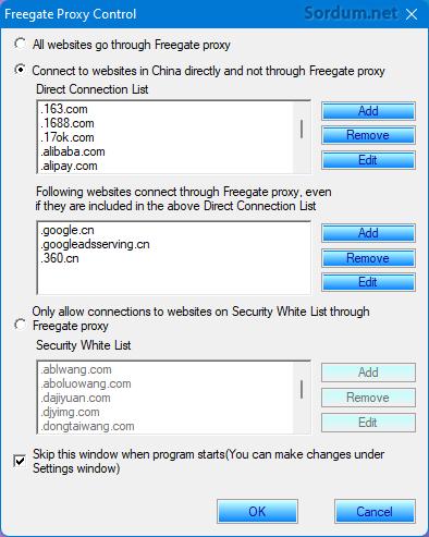 Freegate Proxy kontrolü