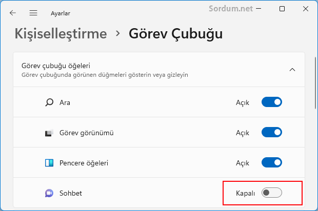 Sohbet uygulaması olmasın