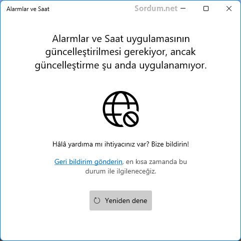 Uygulama Güncelleme hatası