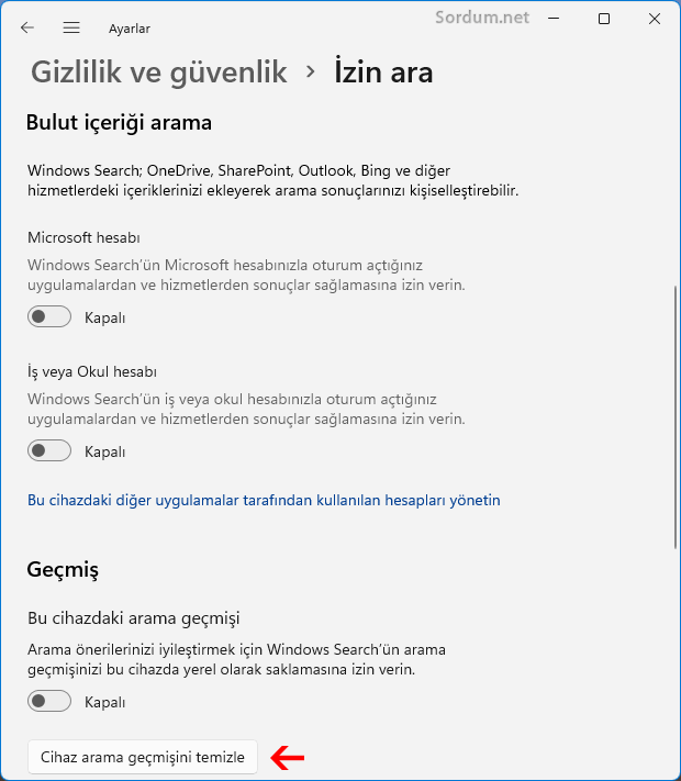 Bulut içeriği ve geçmiş