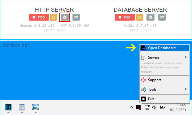 EasyPhp dashboard