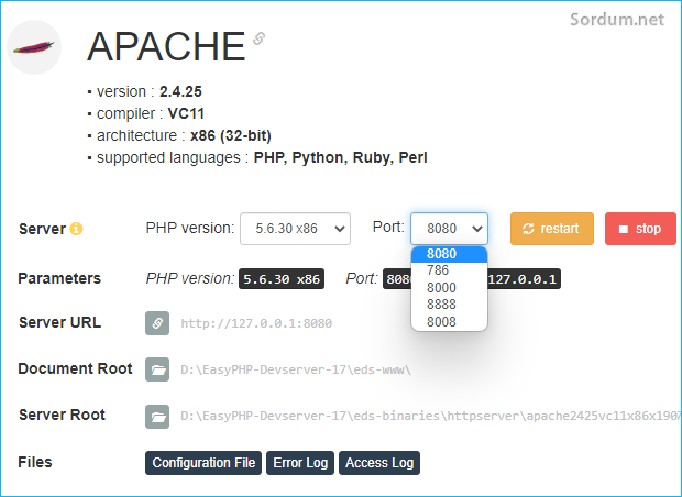 Easy Php port 80 yok