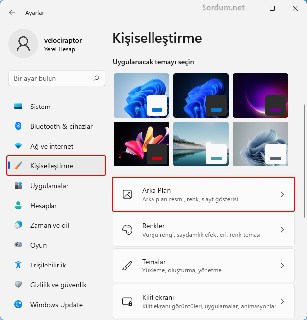 Kişiselleştirme Arkaplan Kişiselleştirme Arkaplan