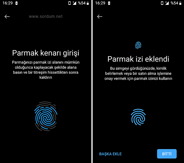 Android telefona parmak izi eklendi