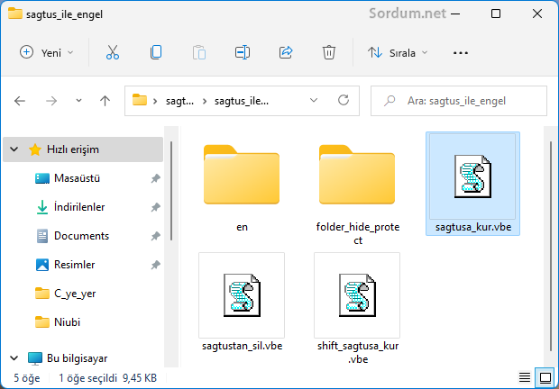 Sağ tuşa engelleme özelliği kurulumu