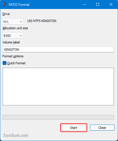 fat32 format yazılımı