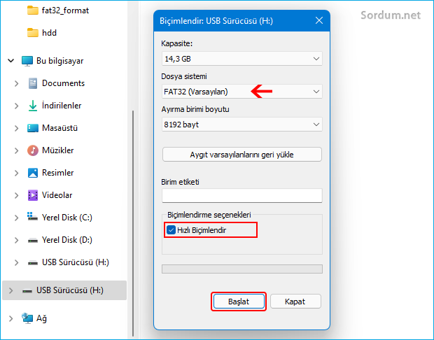 fat32format (32 GB tan büyük Harici HDD inizi FAt32 yapın)