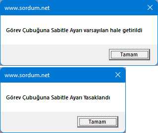 Görev çubuğuna sabitle vbs scripti