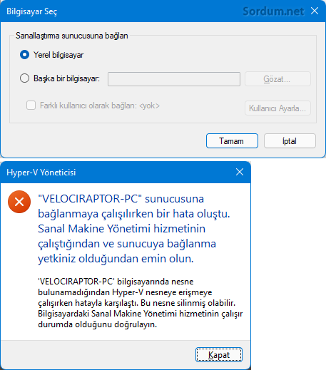 hyper-v hatası