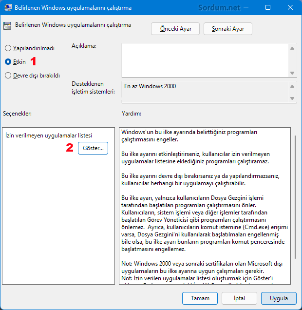 Windows uygulamalarını çalıştırma