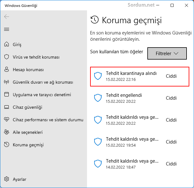 Defender Koruma geçmişi