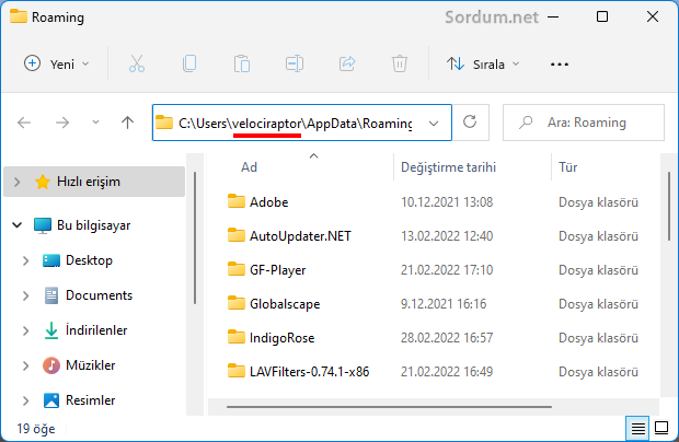 Appdata değişkeni