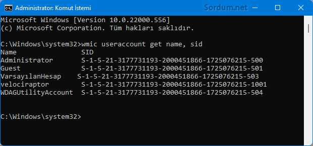 Bilgisayar SID numarası nasıl bulunur