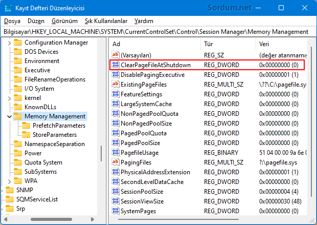 ClearPageFileAtShutdown ClearPageFileAtShutdown