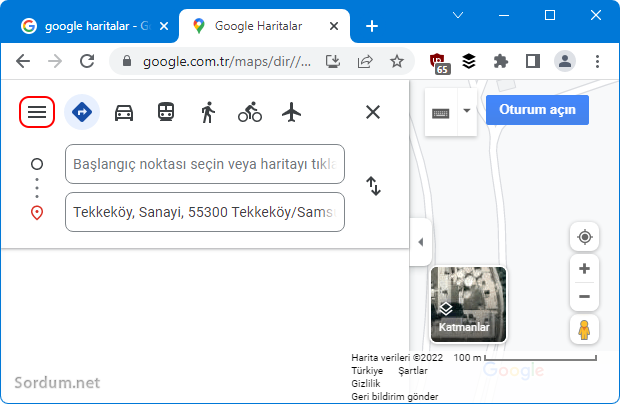 Google haritalar dil ayarları