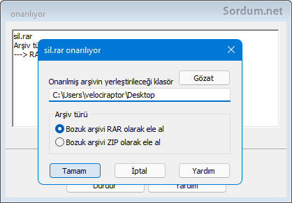 Arşiv onarılıyor