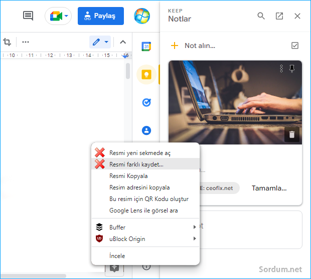 Keep resmini kaydet Keep resmini kaydet