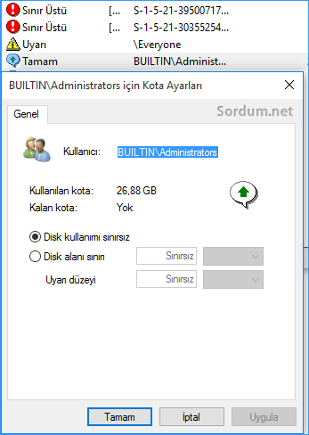 HDD ye konan kota nasıl değiştirilir