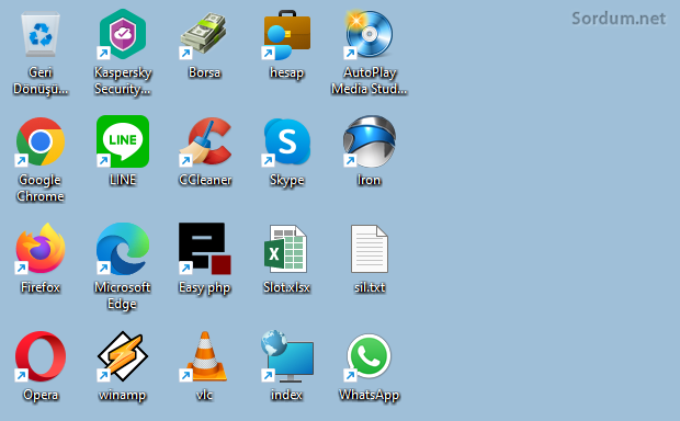 Masaüstü ikonlarında simge aralığı Masaüstü ikonlarında simge aralığı